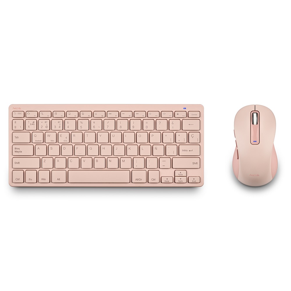 TECLADO + RATON NGS RECARGABLE ROSA MULTIMODO