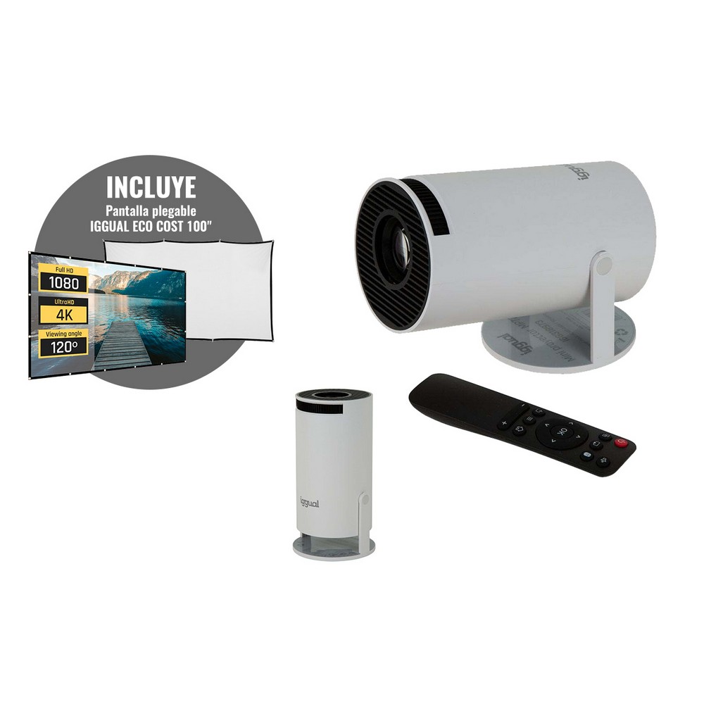 PROYECTOR MINI IGGUAL MP720P WIFI BT+PANTALLA 100