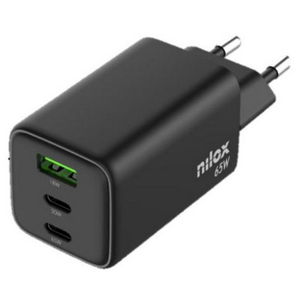 CARGADOR UNIVERSA NILOX 65W 2 PUERTOS + CABLE C 2M