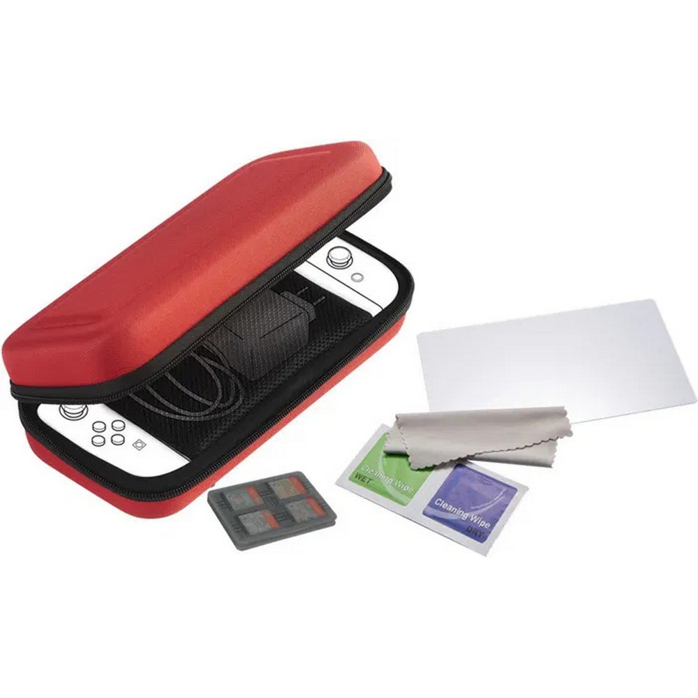 FUNDA Y PROTECTOR PANTALLA SWITCH 2 NACON ROJO