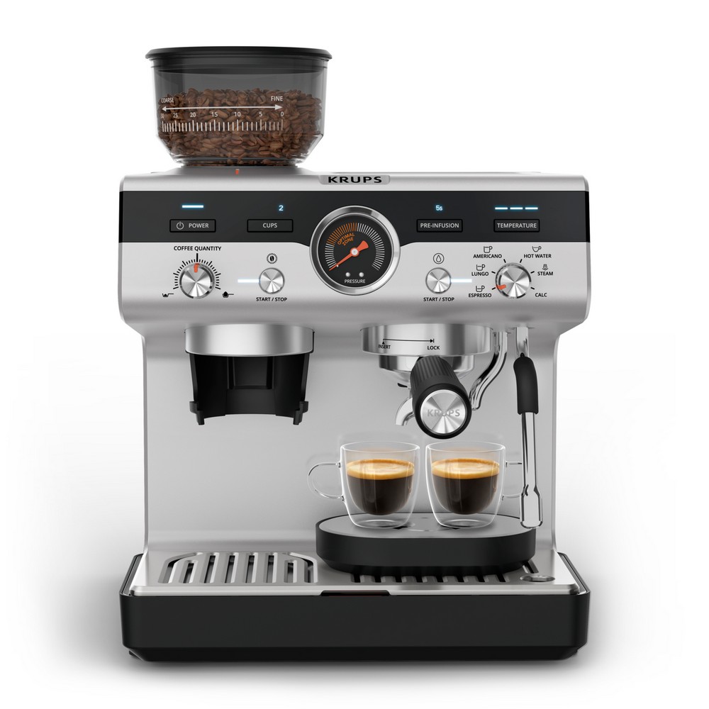 CAFETERA EXPRESS CON MOLINILLO KRUPS XP801T10 EXPRESSO 15B INOX