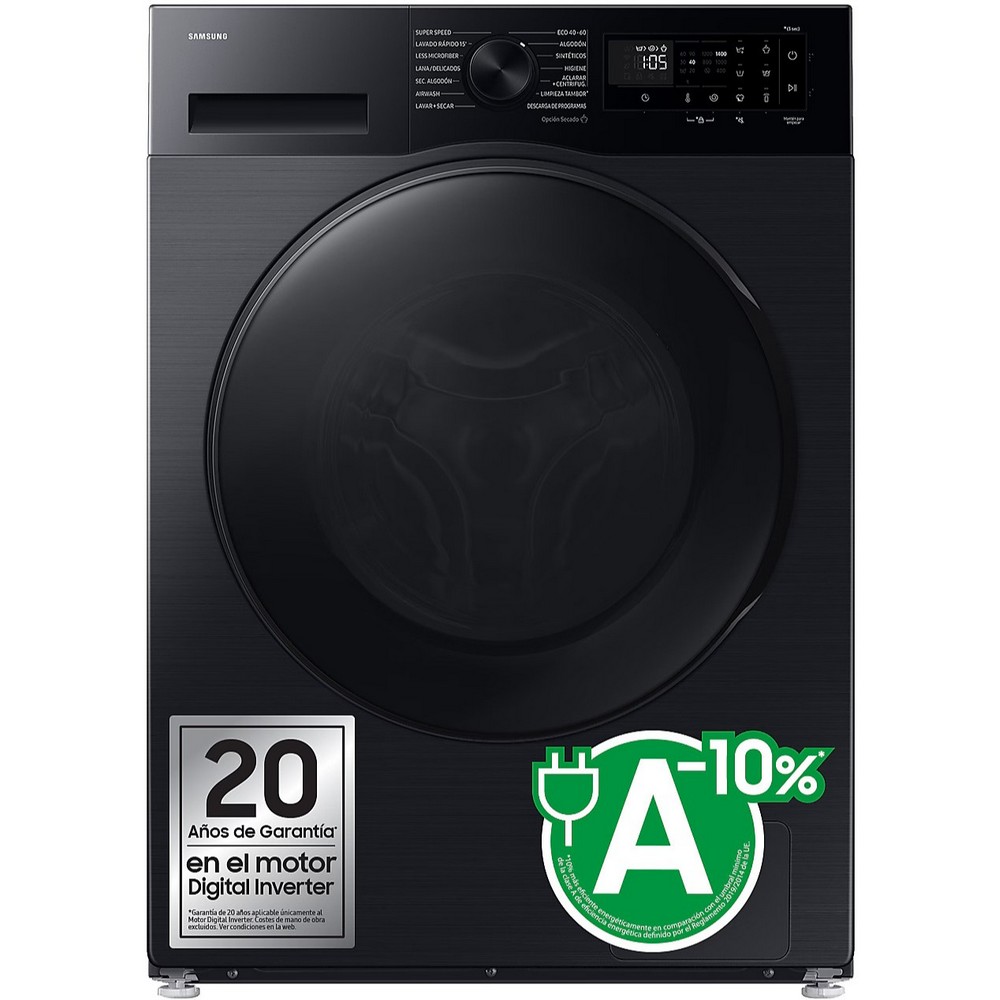 LAVADORA SECADORA NEGRA 9 kg LAVADO y 5 kg SECADO 1400 rpm SAMSUNG WD90DG5G34BBEC
