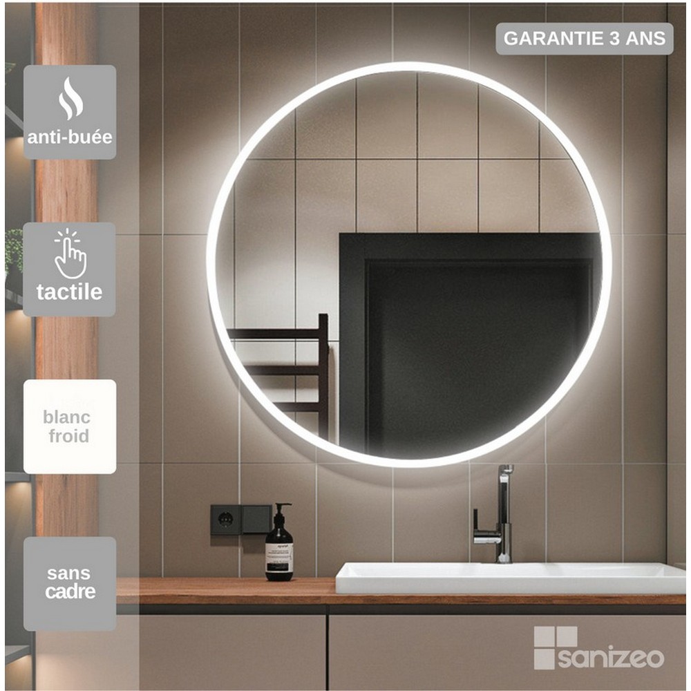 ESPEJO DE BAÑO LEDIMEX Ø90 LONDRES LOND004-90 SA