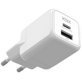 CARGADOR KSIX 1XUSB C + 1XUSB A GAN 30W BLANCO