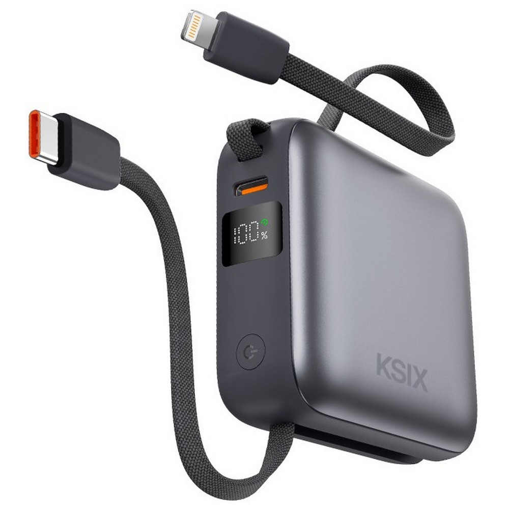 POWERBANK KSIX 10K 1xUSB C + CAB INT USB C+LIGHTN