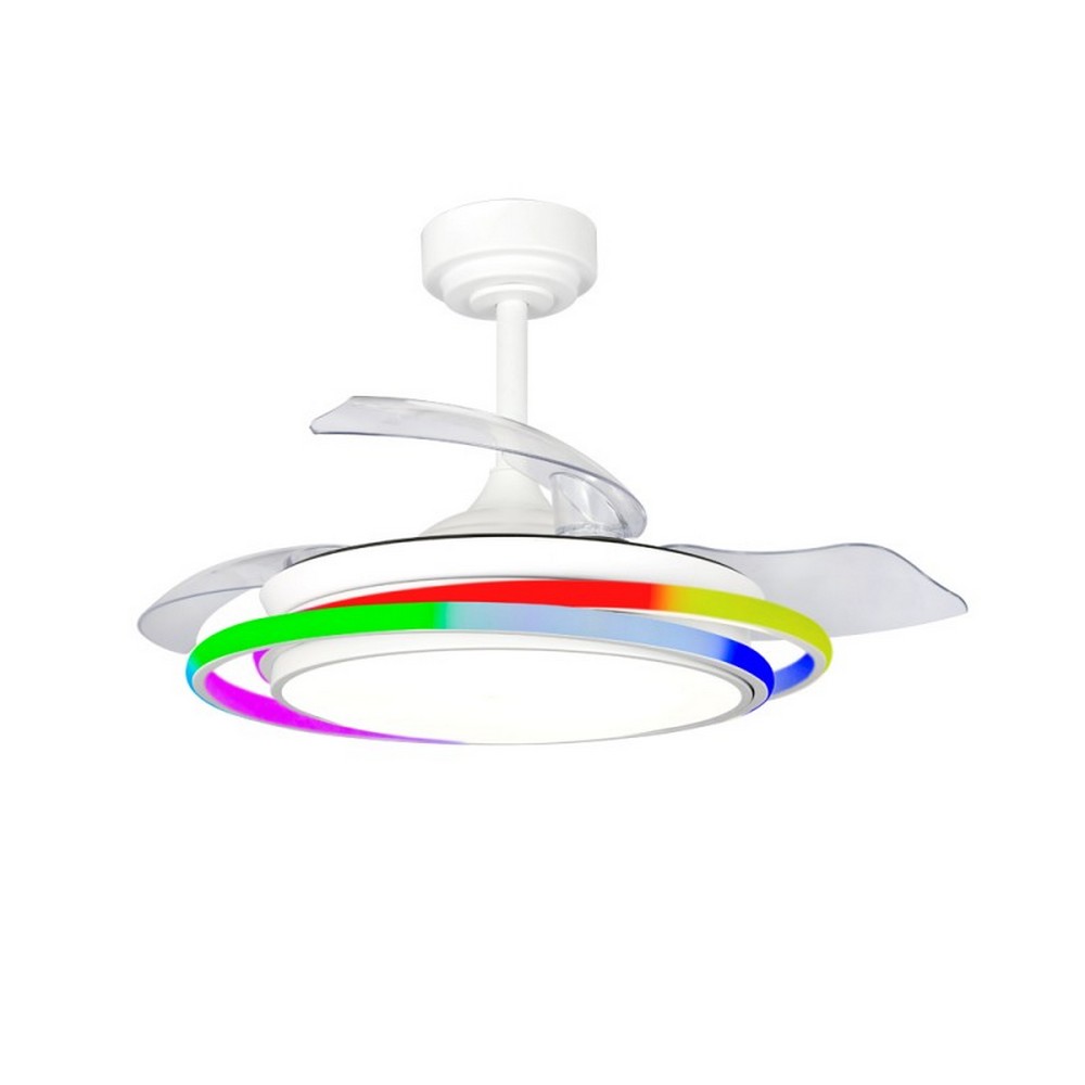 VENTILADOR DE TECHO CRISTAL ANTILA MINI RGB WH RETRAC