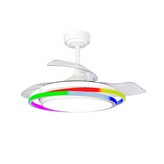VENTILADOR DE TECHO CRISTAL ANTILA MINI RGB WH RETRAC