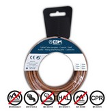 CARRETE CABLECILLO FLEXIBLE 1,5mm MARRON LIBRE DE HALÓGENOS 20m