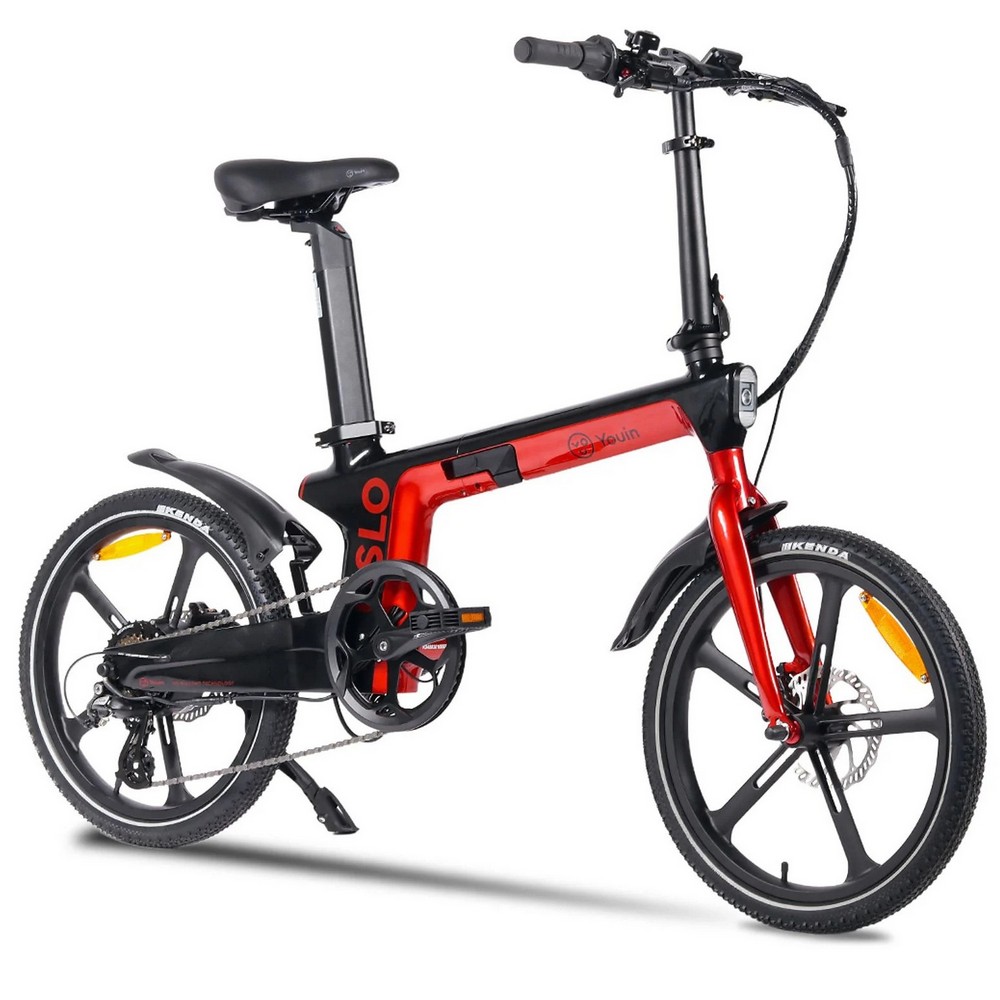 BICICLETA ELECTRICA YOUIN BK1900 OSLO CARBON/ROJA