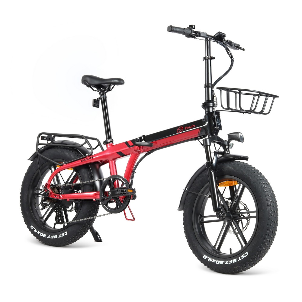 BICICLETA ELECTRICA YOUIN BK1650R DALLAS ROJO/NEGR