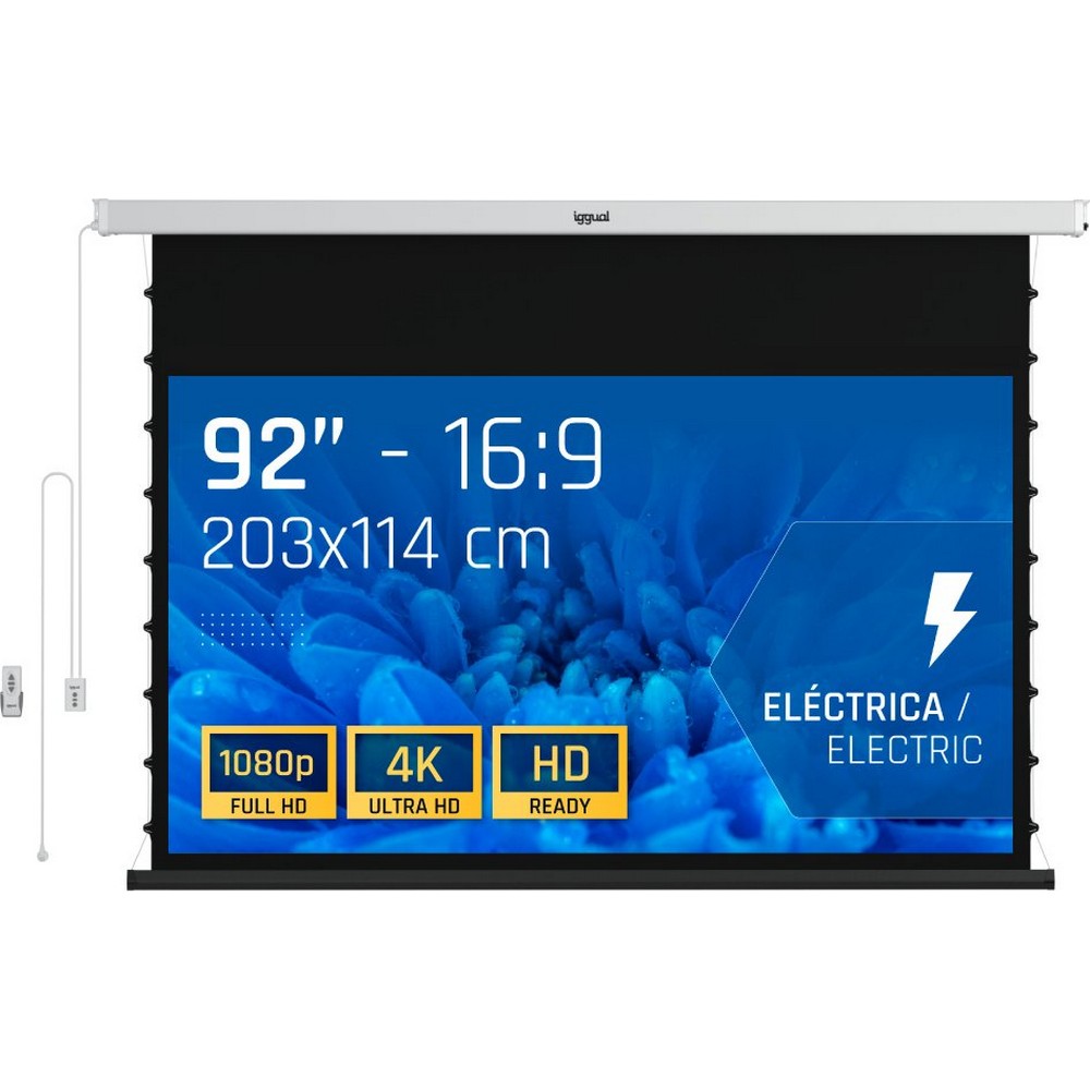 PANTALLA MURAL IGGUAL 16:9 203X114CM 92 ELECTRICA