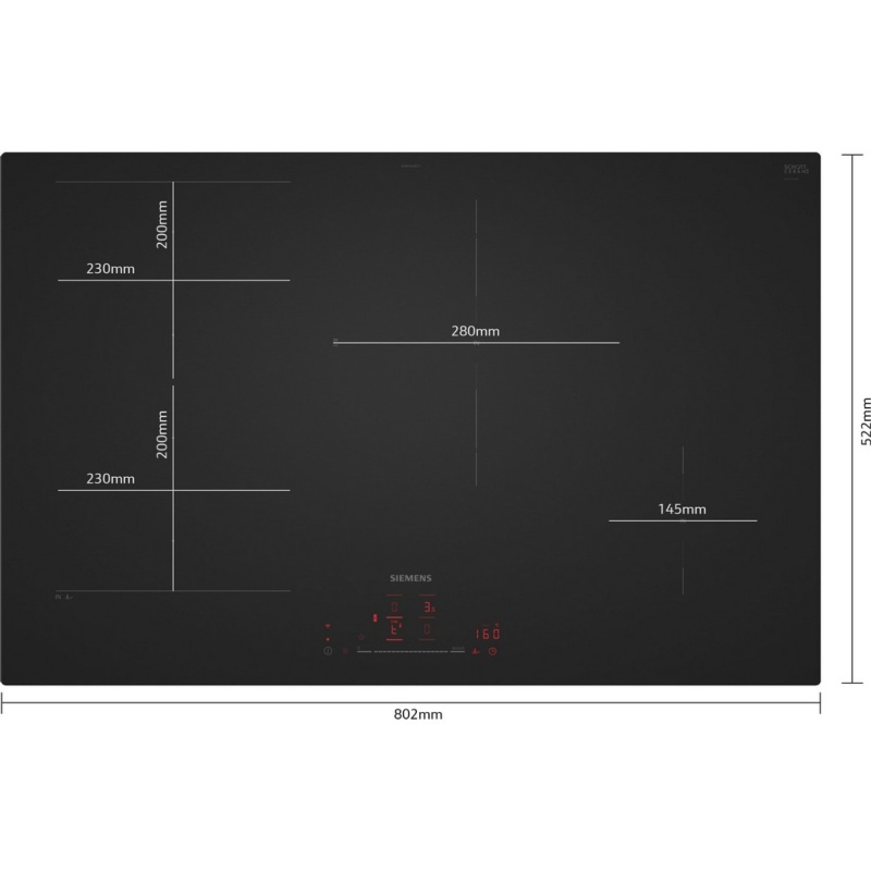 PLACA INDUCCION 80 cm NEGRO MATE SIEMENS EX81AHEC1E 3