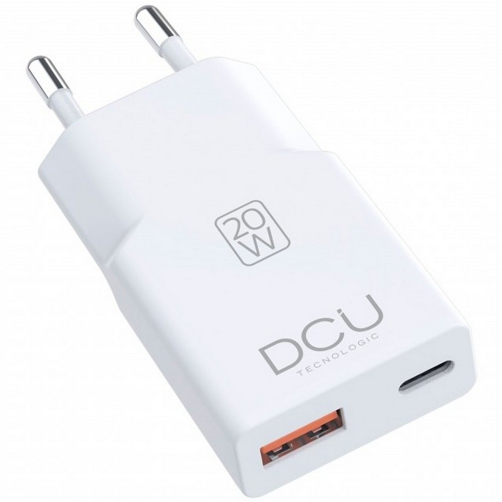 CARGADOR DCU 1XUSB A + 1XUSB C SUPER SLIM 20W