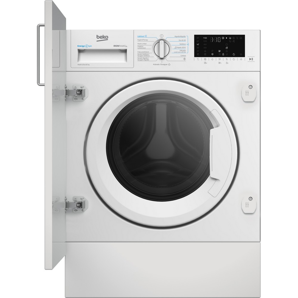 LAVADORA SECADORA INTEGRABLE 8kg SECADO y 5 kg LAVADO 1400 rpm BEKO B5DBT48437WB