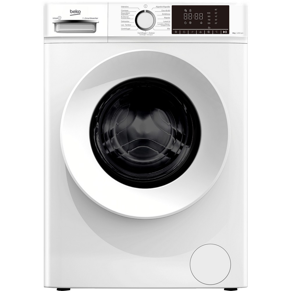 LAVADORA CARGA FRONTAL BLANCA 8 kg y 1200 rpm BEKO B1XW862WSPT