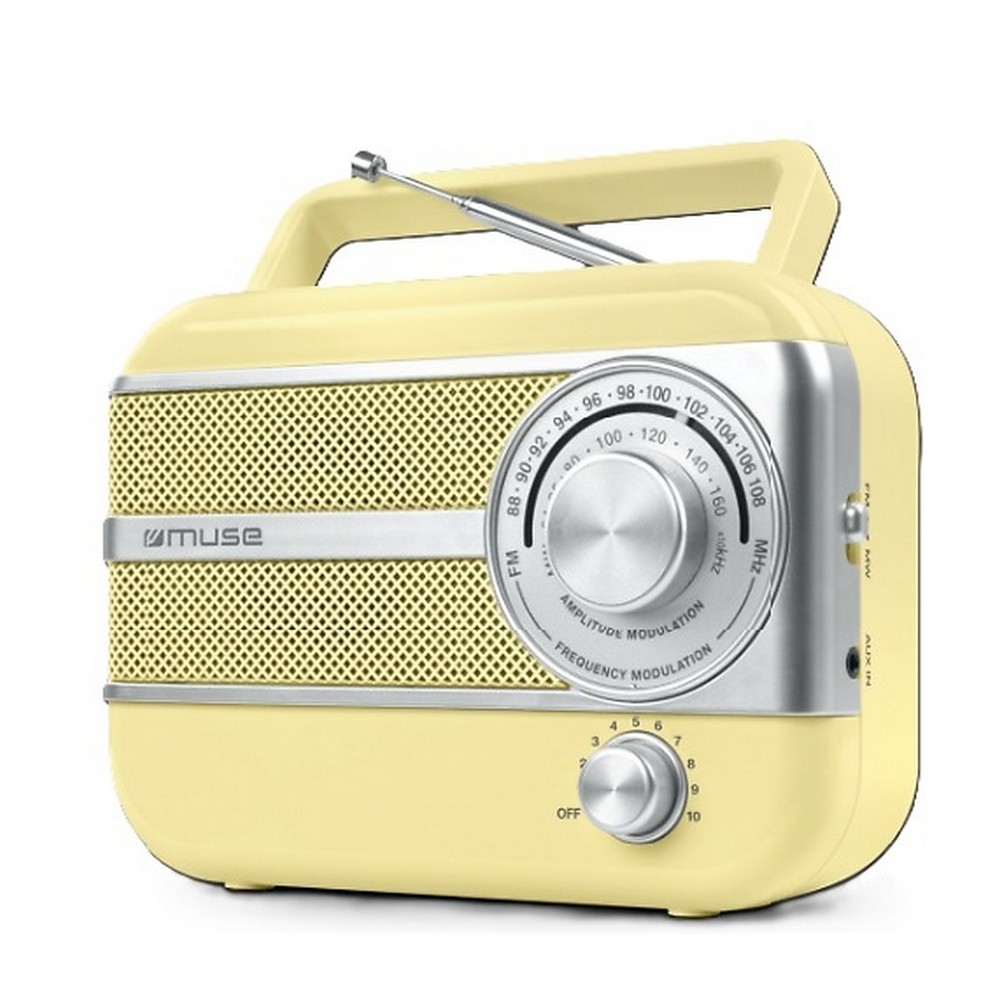 RADIO PORTATIL MUSE M056SC VINTAGE AMARILLO