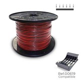 CARRETE CABLE PARALELO (AUDIO) 2x1,5mm ROJO/NEGRO 500m (BOBINA GRANDE Ø400x200mm)