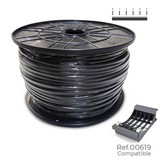 CARRETE CABLE MANGUERA ACRILICA 1KV NEGRA 3x4mm 100m (BOBINA GRANDE Ø400x200mm)