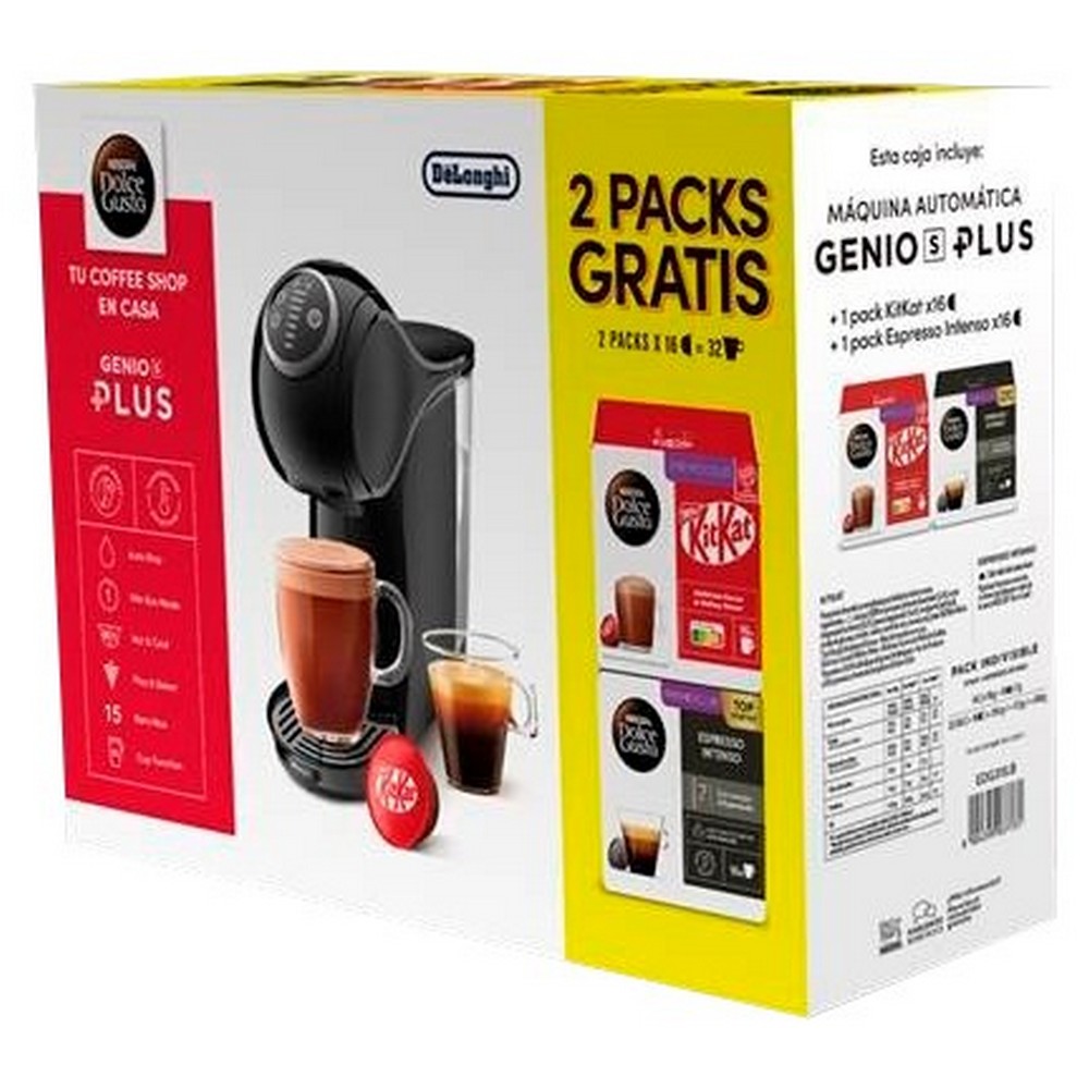 CAFETERA DE CAPSULAS DELONGHI EDG315B G.PLUS DOLCE GUSTO+2 PACKS