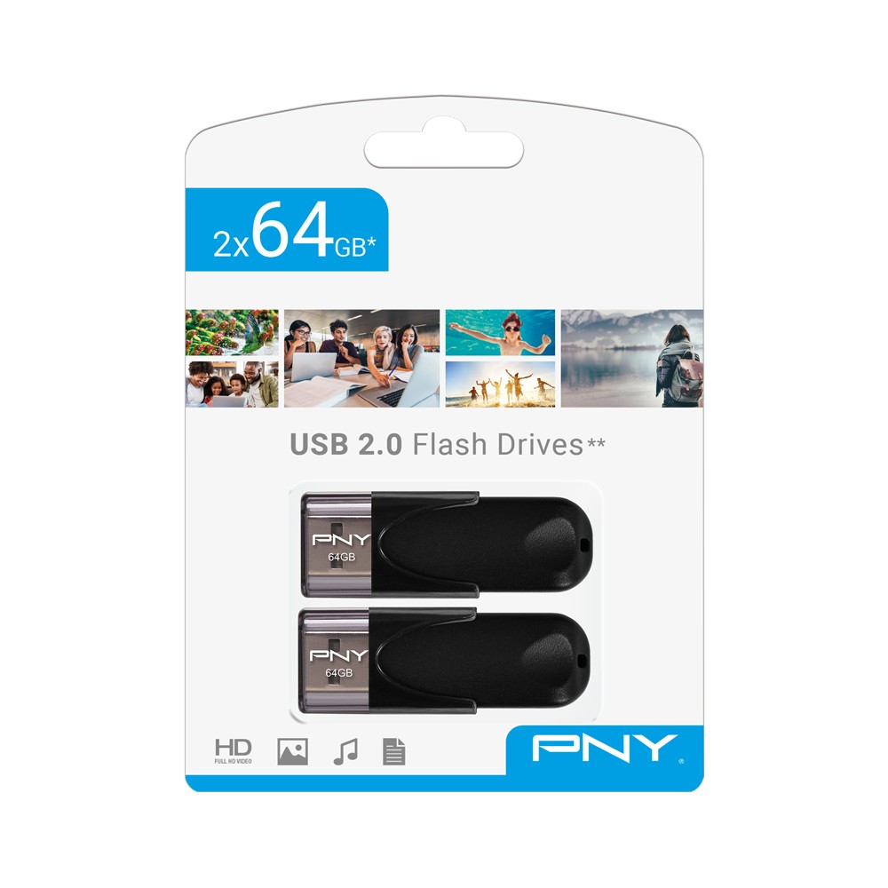 MEMORIA USB PNY ATTACH 4 2X64GB