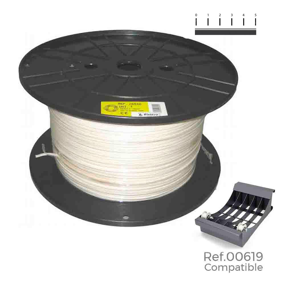 CARRETE CABLE MANGUERA TUBULAR 2x1mm BLANCA 400m (BOBINA GRANDE Ø400x200mm)