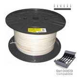 CARRETE CABLE MANGUERA TUBULAR 2x1mm BLANCA 400m (BOBINA GRANDE Ø400x200mm)