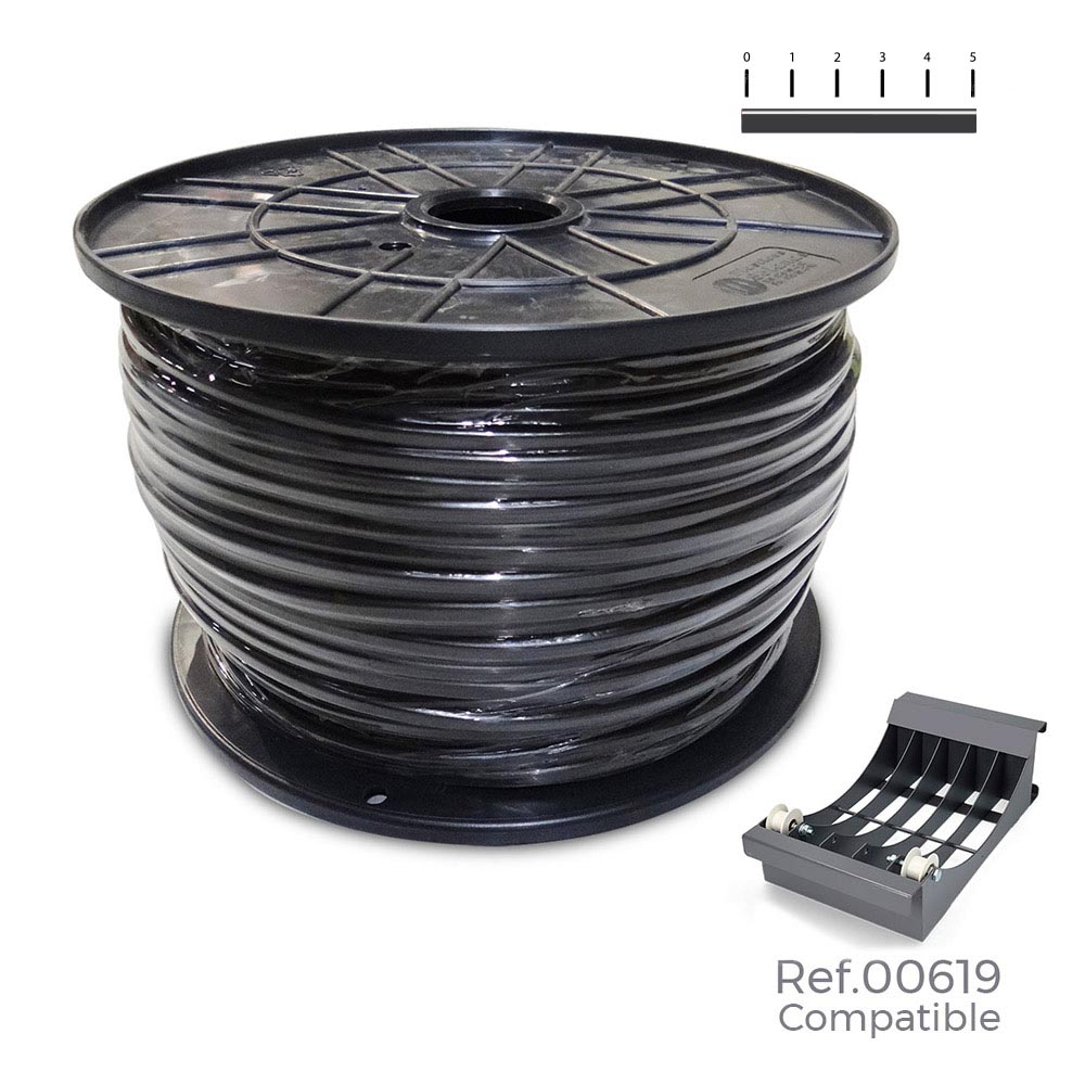 CARRETE CABLE MANGUERA H05VV-F , NEGRA 2x1mm 400m (BOBINA GRANDE Ø400x200mm) - Ítem