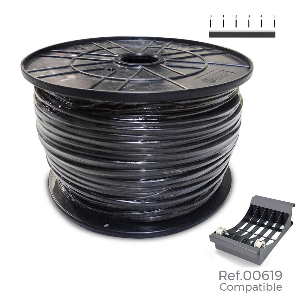 CARRETE CABLE MANGUERA ACRILICA 1KV NEGRA 2x1mm 400m (BOBINA GRANDE Ø400x200mm)