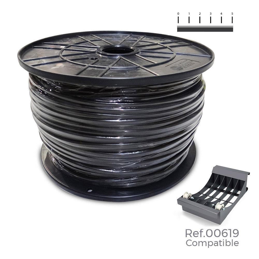 CARRETE CABLE MANGUERA ACRILICA 1KV NEGRA 3x1mm 300m (BOBINA GRANDE Ø400x200mm)