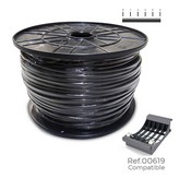 CARRETE CABLE MANGUERA H05VV-F , NEGRA 3x1mm 300m (BOBINA GRANDE Ø400x200mm)