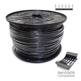 CARRETE CABLE MANGUERA ACRILICA 1KV NEGRA 3x1mm 300m (BOBINA GRANDE Ø400x200mm)