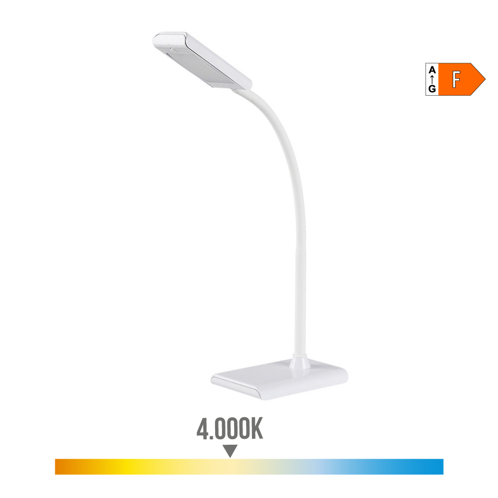 FLEXO LED SOBREMESA 7W 400lm 4000K COLOR BLANCO 9x13x33cm EDM