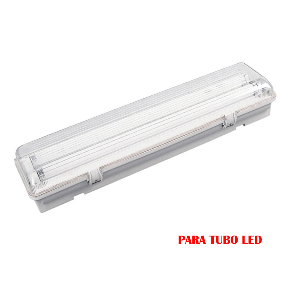 PANTALLA FLUORESCENTE ESTANCA PARA TUBO DE LED 2x9W (EQ. 18W) 220V 65cm IP65 EDM