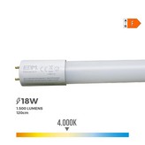 TUBO LED T8 18W 1950lm 4000K LUZ DIA (EQ.36W) Ø2,6x120cm EDM