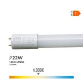 TUBO LED T8 22W 2400lm 4000K LUZ DIA (EQ.58W) Ø2,6x150cm EDM
