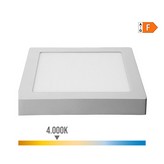DOWNLIGHT LED SUPERFICIE CUADRADO 20W 1500lm 4000K LUZ DIA CROMADO 22x22x3cm EDM