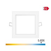 MINI DOWNLIGHT LED EMPOTRABLE CUADRADO 6W 6400K LUZ FRIA. COLOR BLANCO 11,7x1x11,7cm EDM