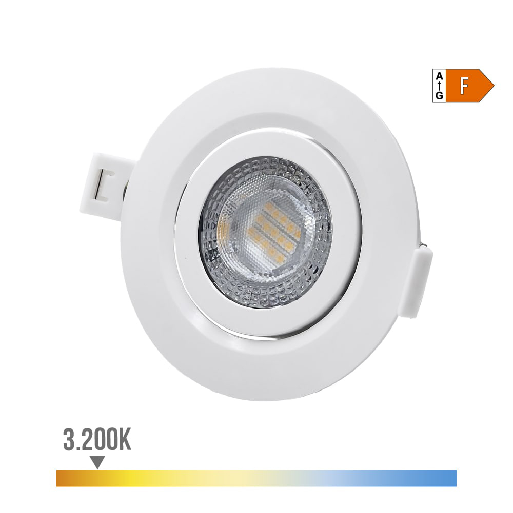 DOWNLIGHT LED EMPOTRABLE 9W 806lm RA80 3200K REDONDO COLOR BLANCO Ø9cm EDM - Ítem