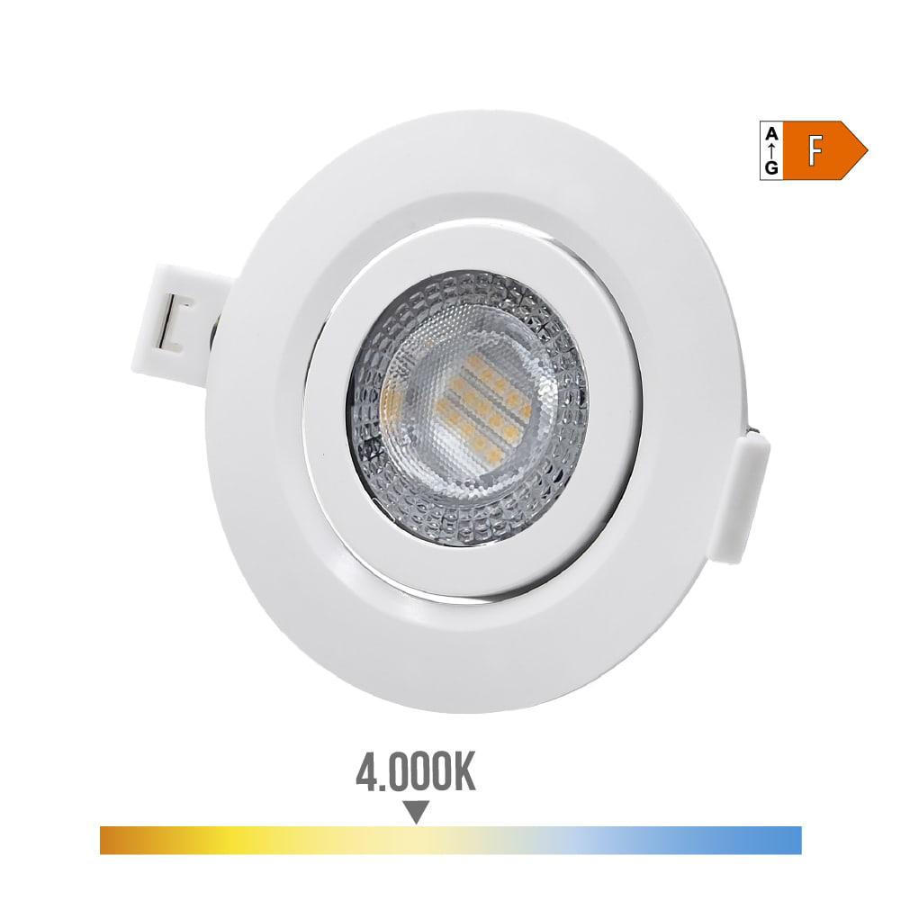 DOWNLIGHT LED EMPOTRAR 9W 806lm RA80 4000K REDONDO COLOR BLANCO Ø9cm EDM