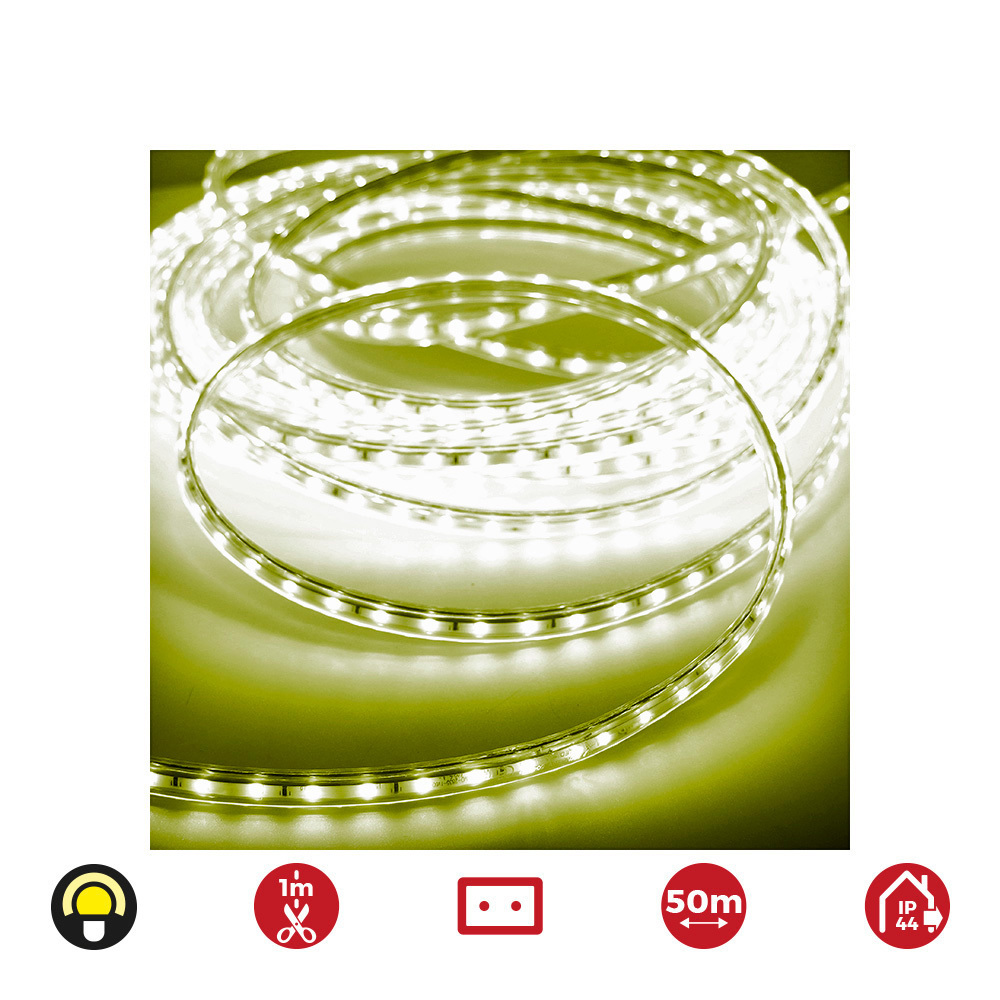 TIRA DE LED 60 LEDS/m 4,2W/m AMARILLO EDM IP44 220-240V EURO/m 50m