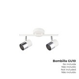 FOCO HALOGENO 2 ELEMENTOS COLOR CROMO+BLANCO HUESO GU-10 MODELO MOON EDM