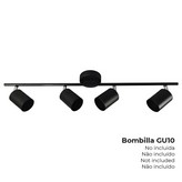 REGLETA 4 ELEMENTOS COLOR NEGRO GU-10 EDM