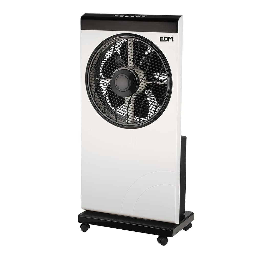 VENTILADOR NEBULIZADOR CON MANDO A DISTANCIA. COLOR BLANCO/NEGRO. POTENCIA: 80W ASPAS: Ø30cm 39x24x84cm EDM