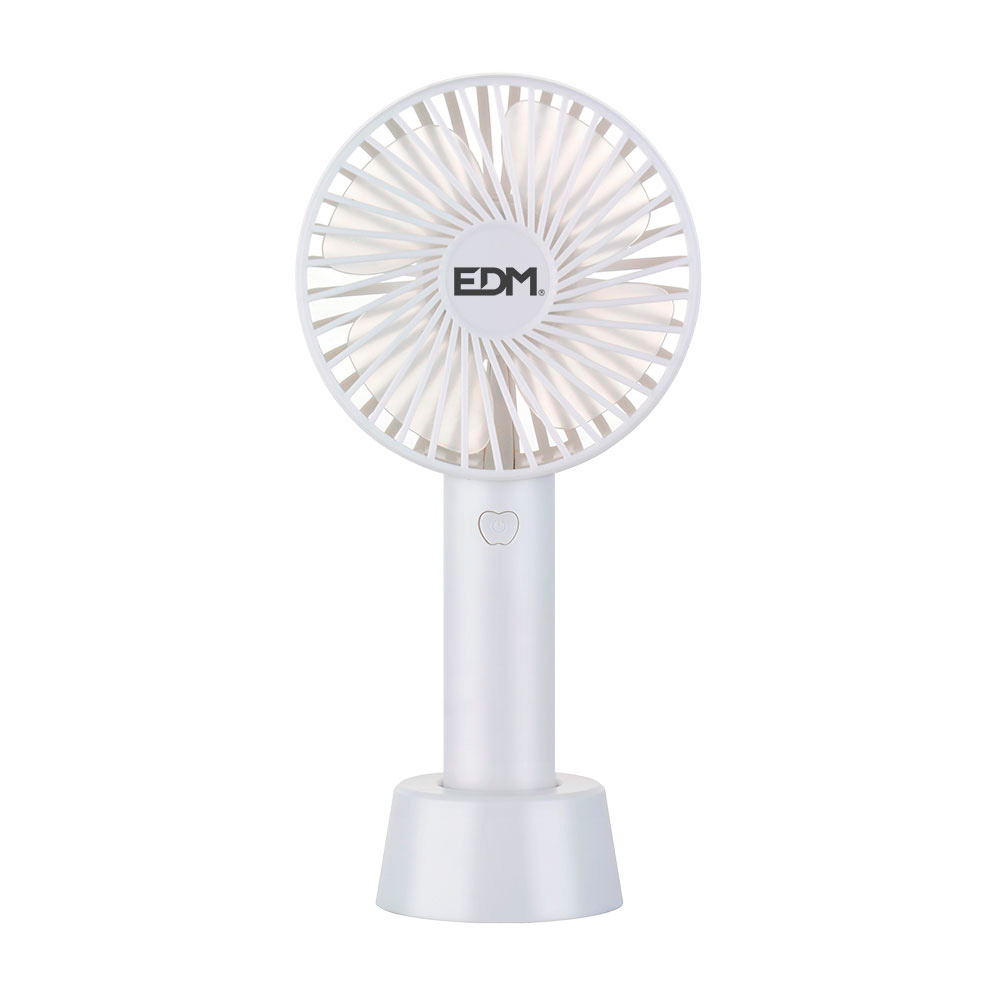 VENTILADOR DE MANO, RECARGABLE. 4,5W ASPAS 10,6x6,5x22cm EDM - Ítem