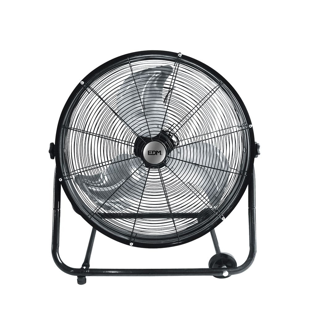 VENTILADOR INDUSTRIAL DE SUELO, CON RUEDAS. COLOR NEGRO. POTENCIA: 180W ASPAS: Ø60x70cm EDM