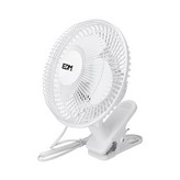 VENTILADOR DE PINZA. COLOR BLANCO. POTENCIA: 15W ASPAS: Ø15cm 28cm EDM