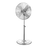 VENTILADOR DE PIE CON BASE CIRCULAR. CROMADO. POTENCIA: 60W ASPAS: Ø40cm ALTURA REGULABLE 90-116cm EDM