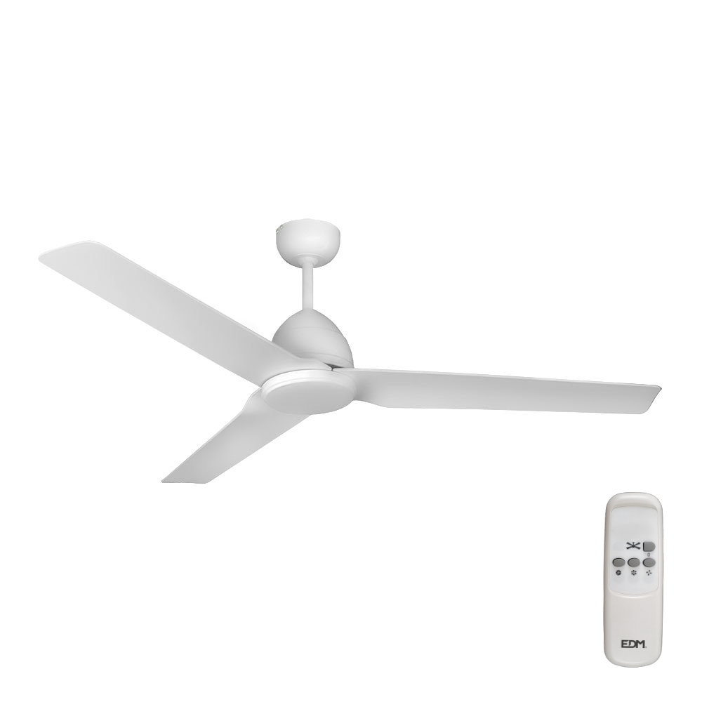 VENTILADOR DE TECHO MODELO JAVA. COLOR BLANCO. POTENCIA: 60W ASPAS: Ø130cm CON MANDO A DISTANCIA EDM