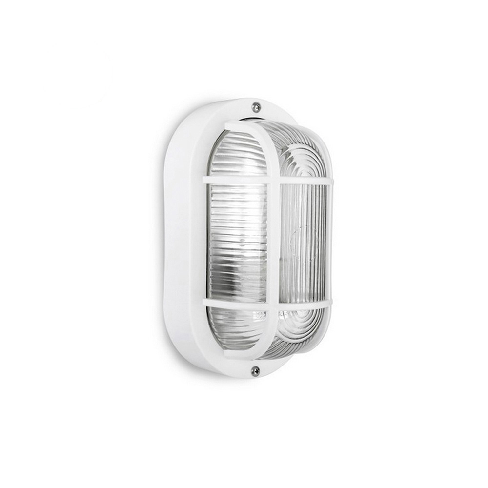 APLIQUE OVAL IP54 COLOR BLANCO 1xE27 40W 11,4x20,2x10cm MODELO TARRAGONA. EDM