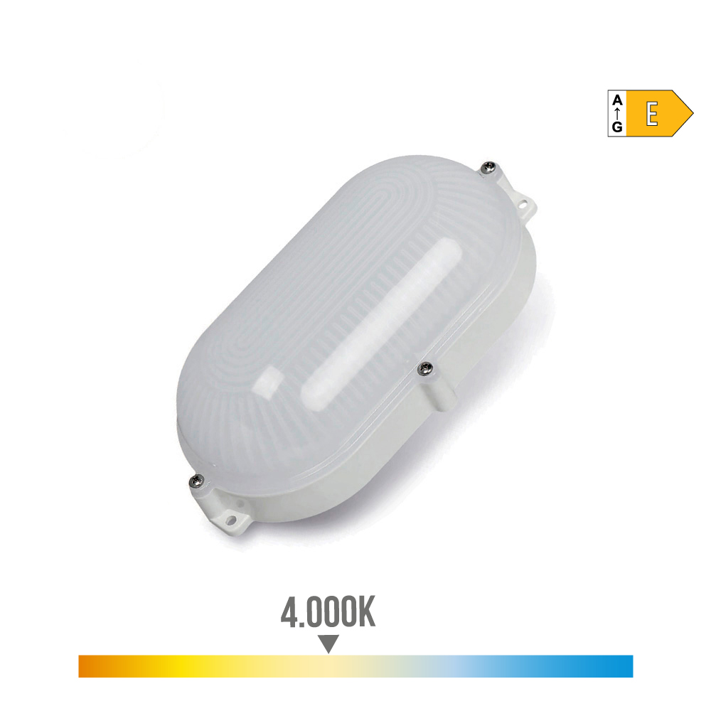 APLIQUE EXTERIOR LED OVAL 9W IP65 4000K 22x12x6cm LUZ DIA EDM - Ítem